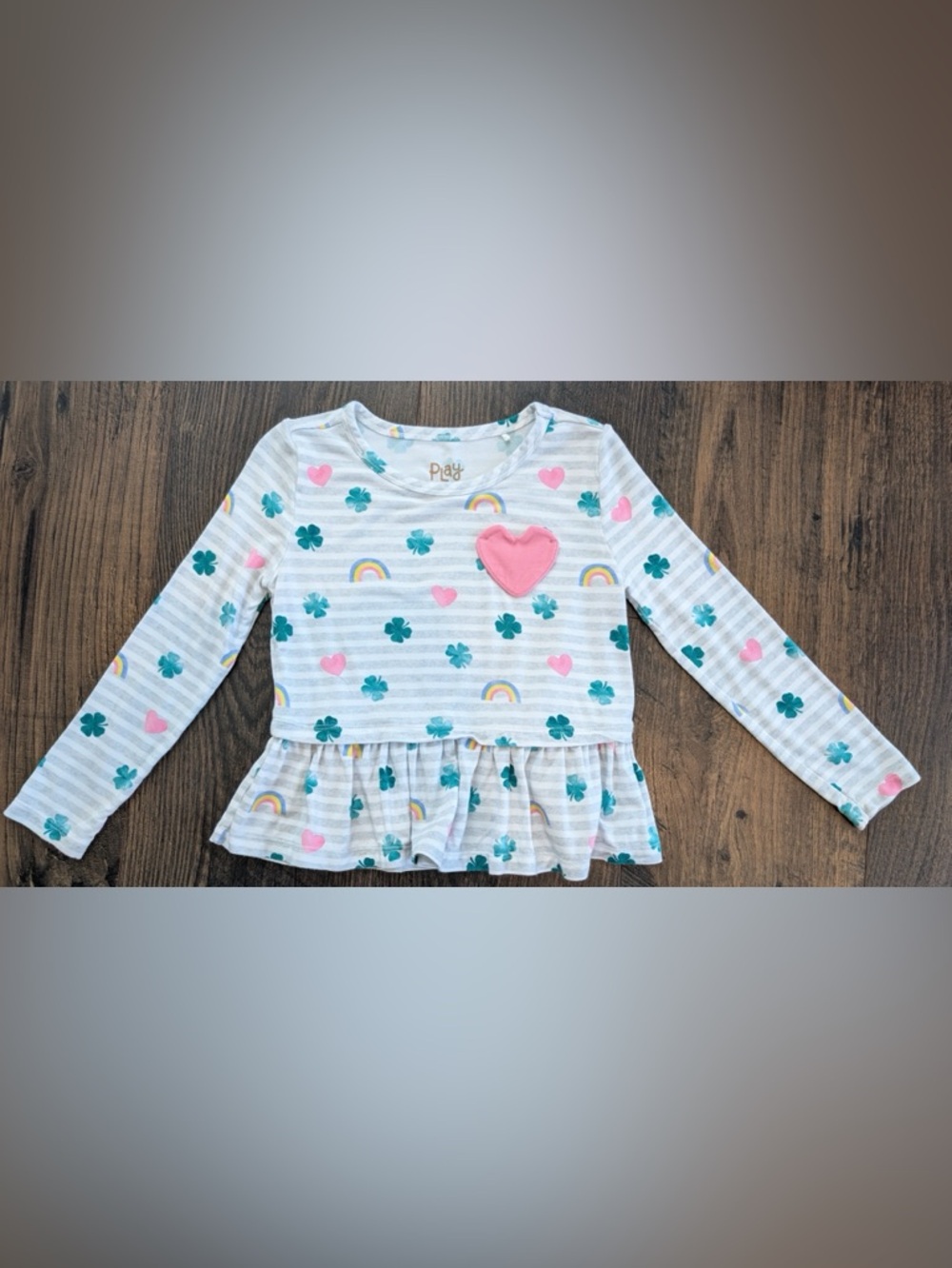 Little Sleepies Play Lucky in Love Long Sleeve Peplum Top 3T